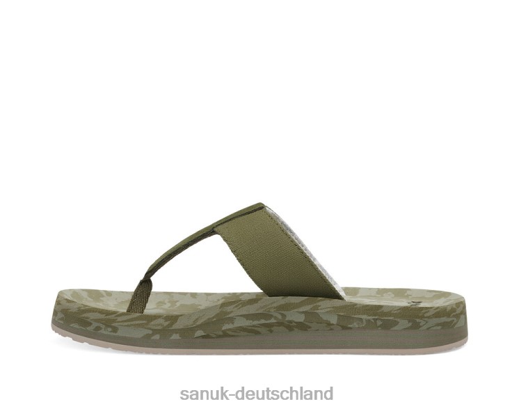 Sanuk Islay-Str. plus Streifen dunkles Oliv 8HVBP74 - Sanuk Sandalen Deutschland