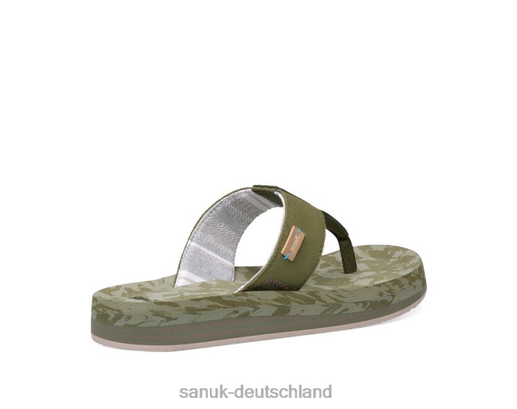 Sanuk Islay-Str. plus Streifen dunkles Oliv 8HVBP74 - Sanuk Sandalen Deutschland