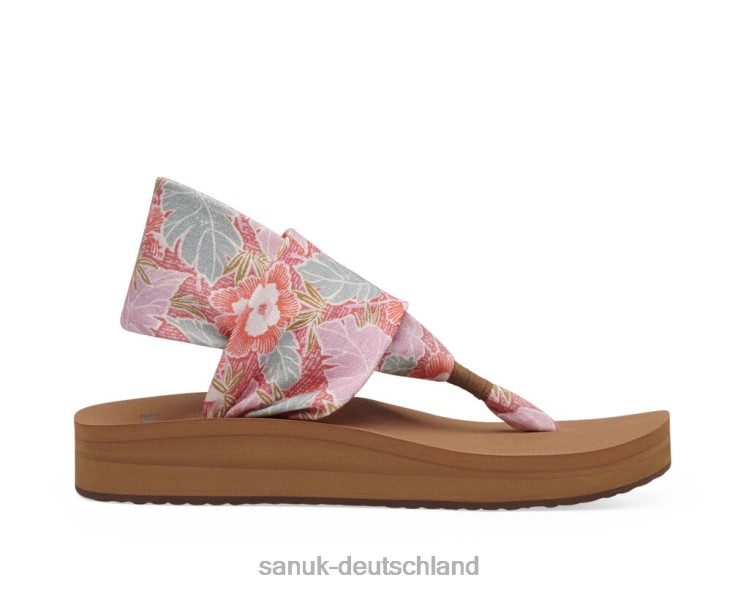 Sanuk Schlingenstich Mittelform Hibiskus rosa multi 8HVBP104 - Sanuk Donna Deutschland