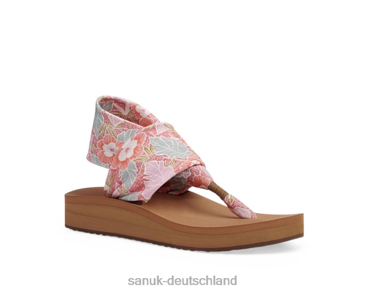 Sanuk Schlingenstich Mittelform Hibiskus rosa multi 8HVBP104 - Sanuk Donna Deutschland