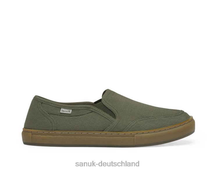 Sanuk Gezeitenhanf dunkles Oliv gewaschen 8HVBP135 - Sanuk Yoga Sling