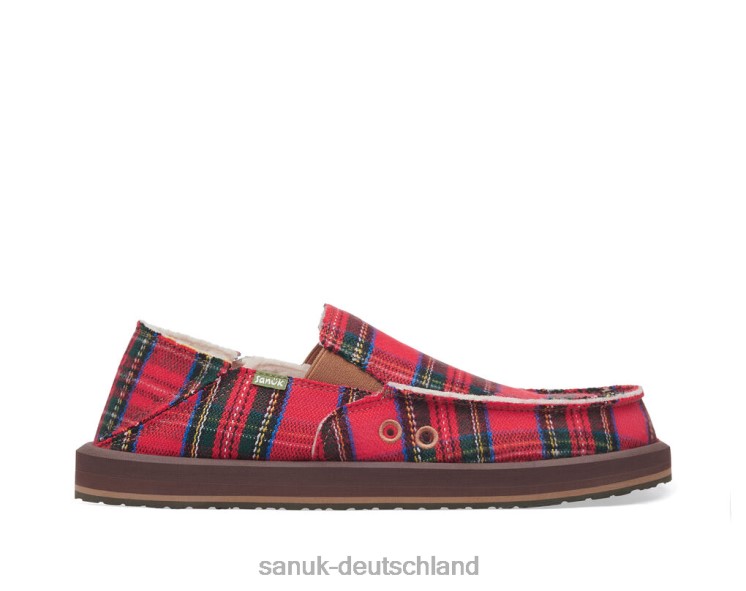 Sanuk Vagabund St Plaid Chill rot multi 8HVBP158 - Sanuk Sandalen Deutschland