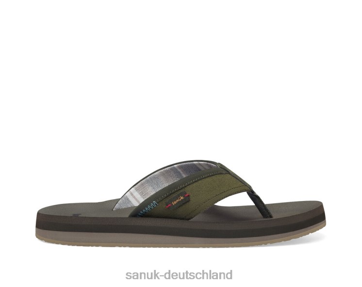Sanuk große Schwellung st plus dunkles Oliv 8HVBP190 - Sanuk Sandalen Deutschland