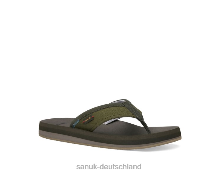 Sanuk große Schwellung st plus dunkles Oliv 8HVBP190 - Sanuk Sandalen Deutschland
