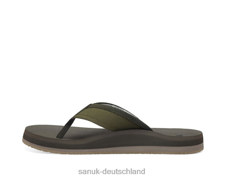 Sanuk große Schwellung st plus dunkles Oliv 8HVBP190 - Sanuk Sandalen Deutschland