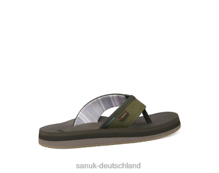 Sanuk große Schwellung st plus dunkles Oliv 8HVBP190 - Sanuk Sandalen Deutschland