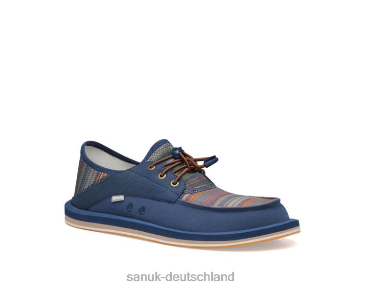 Sanuk Boatie St-Druck Marineblauer Küstenstreifen 8HVBP214 - Sanuk Sandalen Deutschland