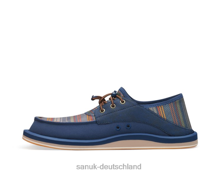 Sanuk Boatie St-Druck Marineblauer Küstenstreifen 8HVBP214 - Sanuk Sandalen Deutschland