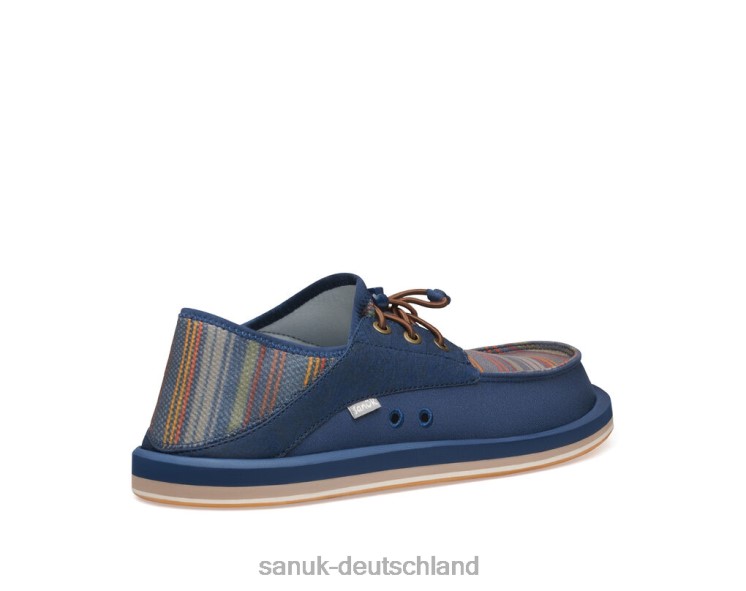 Sanuk Boatie St-Druck Marineblauer Küstenstreifen 8HVBP214 - Sanuk Sandalen Deutschland